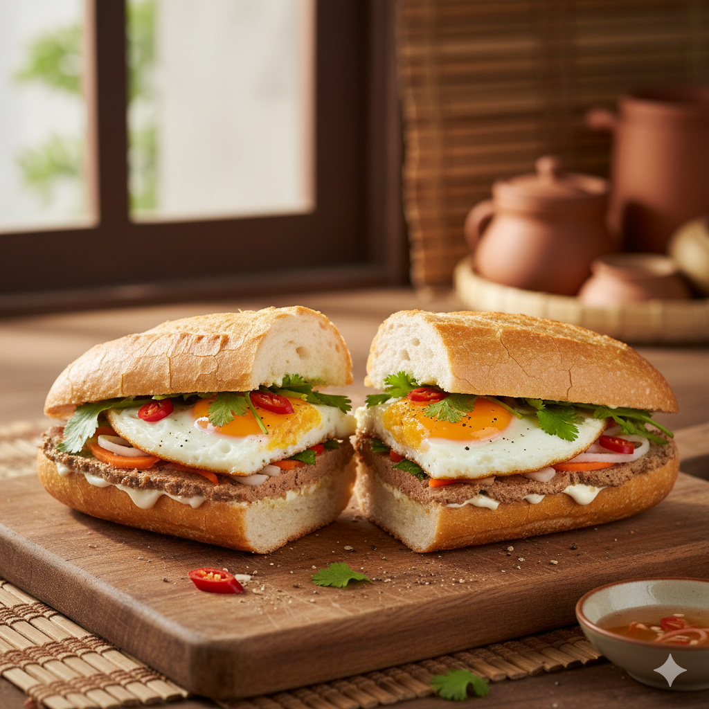 🥖 Bánh Mì Trứng – Món Ăn Sáng Dân Dã, Ngon Bổ Rẻ Của Người Việt