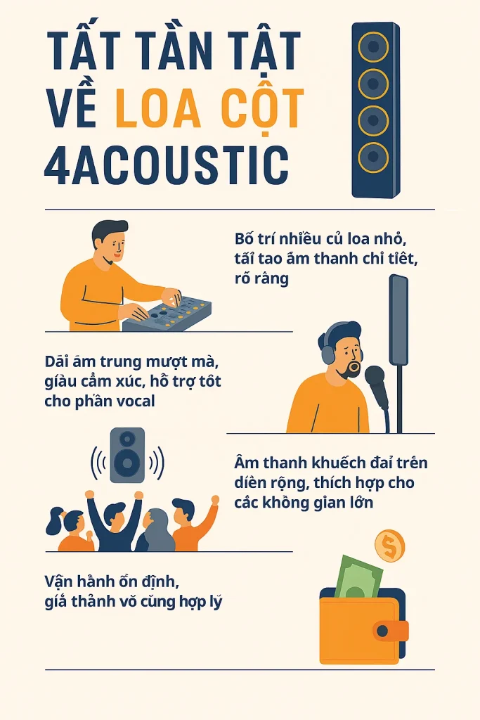 🎶 Tất tần tật những gì bạn cần biết về loa cột 4Acoustic – Đẳng cấp âm thanh Đức cho mọi không gian
