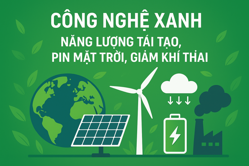 Công nghệ xanh – năng lượng tái tạo, pin mặt trời, giảm khí thải