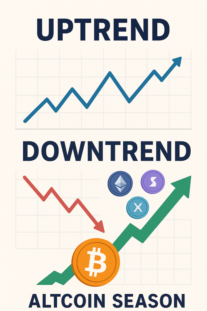 Uptrend, Downtrend, Altcoin Season Là Gì? Giải Mã Xu Hướng Thị Trường Crypto